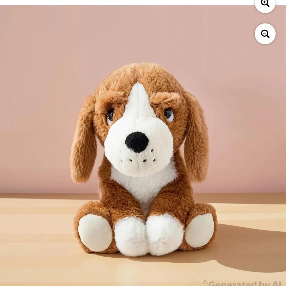 Cozy Paws Brown and White Plush Dog Toy 11” NWT!!